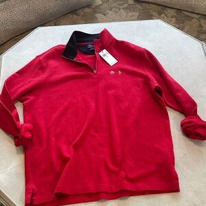 Ralph Lauren Red Quarter-Zip Sweatshirt